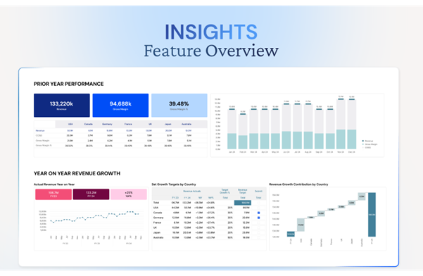 Insights Dashboards Prior Year Performance Revenue Growth