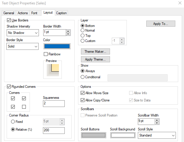 custom shape using text object screenshot